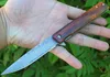 1 шт. Высококачественный шариковый подшипник Flipper складной нож VG10 Damascus Steels Drop Point Blade Blade Rosewood + листовая ручка из нержавеющей стали EDC ножи