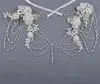 Wedding Bridal Lace Wrap Necklace Pearls Beads Full Body Shoulder Chain Dress Jacket Beading Crystals Bolero White Charming Orname6338510