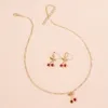 boucles d'oreilles de collier de cerise