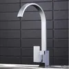 Kitchen Sink Faucet Mixer Tap Swivel Spout Chrome Brass Square Single Lever Mono72833032480949