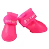 4 pièces/ensemble chaussures pour animaux de compagnie imperméable à l'eau pluie chaussures pour animaux de compagnie pour chien chiot bottes en caoutchouc couleur bonbon chiot chaussures produits pour animaux de compagnie