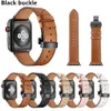 أشرطة جلد بقرة لفرقة Apple Watch Ultra 49 45mm Bracelet Bracelet Series Iwatch Series 8 76 SE 5 4 3 Buxury Steel Buckle 42mm 44mm 42mm loop 38mm replication 40mm