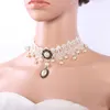 Acquista Popolare Sposa Pizzo Bianco Perline Appese Perline Puro Fatto A Mano Originale Retro Collana Collo Clavicola Commercio All'ingrosso Di Gioielli