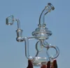 7.8 inchs Klein Recycler Oil Rigs Hookahs Glass Water Pipes Unique Bong Dab Smoke Pipe Glasses Water Bongs With 14mm banger