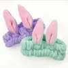 Rabbit Ears Headband Flannel Makeup Place Mask Cute Girls Hairbands Women Turban Headwear Hair Accessories 7 Colors Optional DW4923