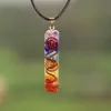 Reiki 7 Chakra Orgon Pendant Halsband Energi Healing Kristaller Chips Tumbled Stones Blandat Orgonite Resin Halsband CX200721