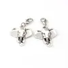 50Pcs Elephant head Floating Lobster Clasps Charm Pendants For Jewelry Making Bracelet Necklace DIY Accessories 22.8x41mm A-296b