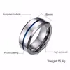 2020 mode Dünne Blaue Linie Wolfram Ring Hochzeit Marke 8MM Hartmetall Ringe für Männer Schmuck