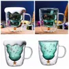 Kerstboom Festival Glass Cup Mokken Hittebestendige Dubbellaags Glazen Bottes Ontbijt Havermeel Melkbeker Custom Drinken Mugglass Cup