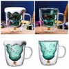 Weihnachtsbaumfestival Glas Becher Becher Hitzebeständige Doppelschicht Gläsern Bottes Frühstück Hafermehl Milk Cup Custom Trinken Mugglas Cup