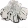 1000 stks Groothandel 23x13mm Wit Zilver Tags Prijskaartjes Kaart Label Tie String Display Sieraden