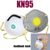 KN95カップタイプデザイナーフェイスマスクヘッドバンドマスク活性炭の高級再利用可能呼吸用呼吸器バルブ6層保護マスクトップ販売