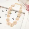 Wecute Korean Kids Girls Hair Accessories Spädbarn Nyfödda Baby Band Lace Pearl Full Moon Princess Födelsedagspresenter Huvudbonad6819525