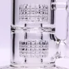 Bang en verre Hookahs Twin Cage Junior pipe à eau fumant barboteur 14,5 "de hauteur 5mm d'épaisseur bonne conception