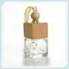 Parfymflaska hänge bil aromaterapi hängande fyrkantig björkträ täcker trä pärlstav bomull rep2484867