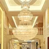 LED Modern Crystal Chandeliers Lights Fixture Big Luxury Crystal Chandelier European American Hotel Hall Lobby Home Inomhusbelysning Dia80cm/100cm