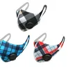 Plaid Dammmask för vuxen Justerbar återanvändbar tvättbar säkerhet Polyester Bomullens ansiktsskydd med andningssventilmaskor LJJK2416