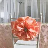 Новое поступление оптом Salmon Handmade атласный цветок с спандексией стула кресла стул Sash 100 шт. / Лот для украшения свадьбы