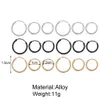 Hurtownie Alloy Kobiety Męskie Gładkie Kolczyki Hoop Biżuteria Kółko Hollow Kolczyk 10mm 12mm 15mm Średnica Złoto / Srebrny / Czarny Kolor