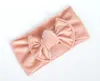 14 Colors Baby Velvet Bow Headbands Girls Big Bowknot Elastic Hairbands Solid Color Turban Headwear Head Wrap Hair Accessories M2479