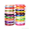 Hoge kwaliteit 25 yards / roll grosgrain satijnen linten voor bruiloft kerstfeest decoratie6mm-40mm DIY boog craft libbons kaart geschenk