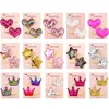 1Set 2st Kärlek Heart Star Crown Sweet Kid Girls Barrettes Hairpins Hair Clip Kdis Hårtillbehör Vacker Huilin