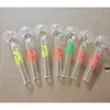 10cm Luminous Pyrex glass oil burner Pipe Smoking Tool thick tube Ball octopus Trash Sign water bongs rigs Hookah