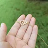 Słodka miłość Połączenie Heart Choker Naszyjnik Oświadczenie Dziewczyna Prezent Cute Gold Color Naszyjnik Biżuteria ze stali nierdzewnej