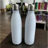 17oz boş süblimasyon kola su şişesi çift duvar kupa paslanmaz çelik termal bardak vakum açık taşınabilir seyahat fincan