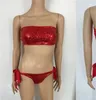 Sequins Bikini Baddräkt Söt Badkläder Badkläder Två Stycken Set Seaside Beach Rich Färg Unique 21DL E2