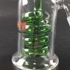 13 cm Cachimbas Verde Azul 14 mm Reciclador masculino Colector de cenizas 45 grados Percolador en espiral Filtro burbujeador Adaptador de colector de cenizas para bong de vidrio chicha