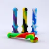 glass pipe Nector Collector kit Titanium Nails Silicone with Caps Oil Rigs Concentrate Tip smoking accessories