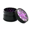 DHL 100% Metal Tobacco Smoking Herb Grinders 63mm Aluminium Alloy Grinders With Clear Top Window Lighting Grinder