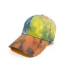 Tie dye Baseball Cap Unisex Cotton Adjustable Visor Ponytail Caps Summer Outdoors Fashion Colored Sun Hat Teenage Graffiti Pony Hats M2329