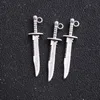 Hot 200pcs Vintage Style Bronze Silver Zinc Alloy Knife Charms Necklace Pendant For Jewelry Making 10x43mm