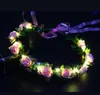 Knipperende LED Glow Rose Crown Hoofdbanden Licht Party Rave Floral Haar Garland Krans Bruiloft Bloem Meisje Hoofddeksel Decoratie GD380