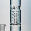 CLEAR RAINT TUBE HOLOKAHS Glass Bong Triple Combs Percolator Oil DAB Rigs Birdcage PERC 18mm Joint Water Pipes med skål