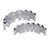 New Teeth Grillz Top Bottom Silver Color Grills Dental Mouth Hip Hop Fashion Jewelry Rapper Jewelry