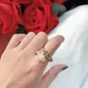 Kolor węża Klasyczna biżuteria na imprezę modową dla kobiet Rose Gold Wedding Luksus pełny wiertarka wąż otwartego rozmiaru Pierścienie Shi316k