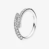 Nuove linee di arrivo di Sparkle Ring Women Wedding Gioielli con diamanti CZ con confezione regalo originale per set di anelli in argento sterling Pandora 925