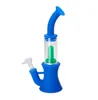 Silicone bong Hookahs with glass bowl Diffuse coloured Portable foldable Smoking Water pipe Bubbler Oil Rig 10 inch Dab Rigs