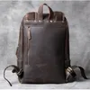 ABER Retro head cowhide men's shoulder bag leather handmade computer backpack