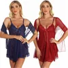 Transparent Lace Woman Erotic Lingerie Fashion Trend Erotic Nightdress Women Sexy Gauze Sling Designer Plus Size Underwear Three-piece Set