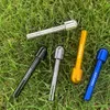 Snuff Straw Sniffer burnundan soluyan Nazal Pipe Sigara Sınır Ötesi Stil Alüminyum Alaşım Metal Snuff burnundan soluyan Dağıtıcı Tüp Boru Hortum Şişeler 70MM