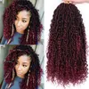 Natural colored Ombre Gold Messy Goddess 18inch Faux Locs Bohemian Curly Synthetic Crochet Braids Hair Extensions for Afro Women