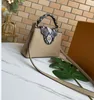 Classic Fashion Lady Middle Capucines BB Design Leather Python Skin Handbag Woman Shoulder Bag Crossbody Casual Totes 95506 N9317A