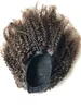 Afro Kinky Curly Ponytail For Black Women Natural Black Remy Hair 1 Piece Clip In Ponytails Drawstring 100% Human Hair 100g