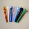 Heady Glass Pipe Colorful Tobacco Smoking Pipes Pyrex Glass Oil Dab Rig Burner Pipe Straight Tube Dry Herb 10cm Hand Pipes Smoking Tool