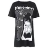 InsGoth Harajuku Loose Long T-shirts Women Gothic Streetwear Oversize Black T-shirts Grunge Printed Fashion Female Vintage Tops MX200721