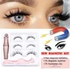 3d fem magnetiska ögonfransar 3 par magnetiska falska ögonfransar magnetisk flytande eyeliner tweezer set magnetiska eyeliner